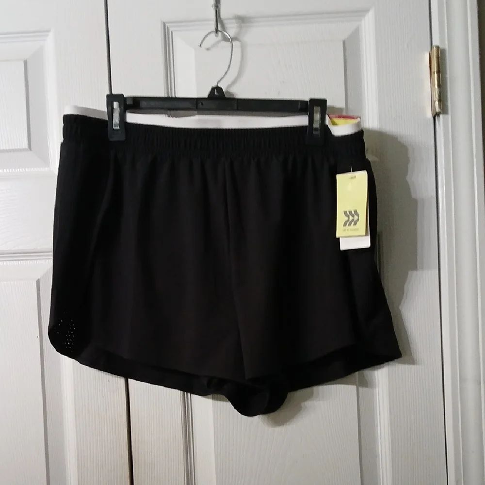 All In Motion woven black high rise quicky dry Shorts Sz XXL NWT